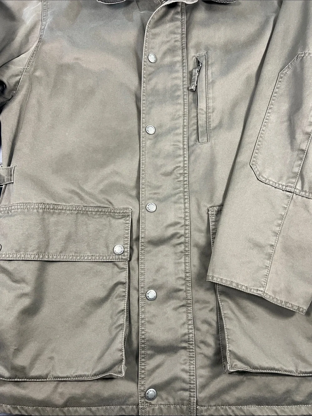 Banana Republic Olive Field Jacket with Dark Contrast Collar